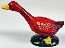 Vtg Red Goose Shoes Advertising Cast Iron Coin Bank Rare Authentic Specs In Desc picture