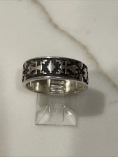 Vintage Navajo sterling silver wide cross band ring size 7.5 4.7G sterling picture