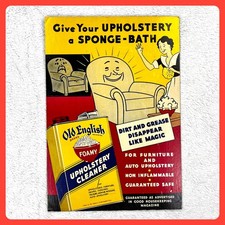 1940s Old English Cleaner Vintage Advertising Sign 17