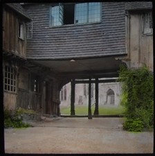 VINTAGE Magic Lantern Slide LEICESTER SQUARE PENSHURST CASTLE C1930 PHOTO KENT picture