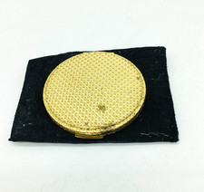 Beautiful Vintage Vivian Woodard Gold Toned Powder Compact Mirror w/ Puff MINT picture