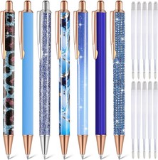 7 Pcs Fancy Pens for Women Cute Sparkly Glitter Pens with 10 Pcs Black Ink Refil picture