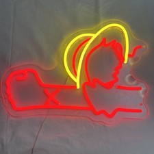 Vintage Western Cowboy Cowgirl Neon Light Sign Works, No Power Adapter Included picture