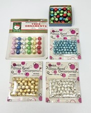 Vintage Lot Christmas Glass Beaded Ornaments Mini Small Multicolor Japan/Taiwan picture