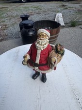 Vintage 1988 Possible Dreams Clothtique Santa Figurine Bell Toy Sack 10” picture