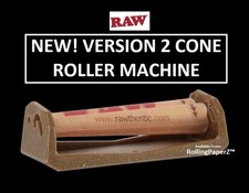 New RAW Version 2 CONE ROLLER ROLLING MACHINE Rolls KING SIZE & 1 1/4 Size Cone picture