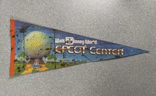 Vintage 1982 Walt Disney World Epcot Center Spaceship Earth Felt Pennant 29” picture