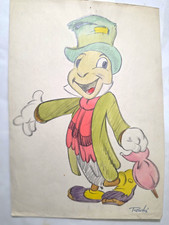 Disney Jiminy Cricket Pinocchio 1940s Original Signed Robert Roschè Drawing picture