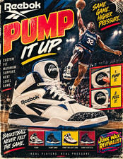 Reebok Pump “Pump It Up” Retro 90s Basketball Sneaker Poster – 8.5x11 picture