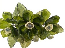 J Corelli 1967 Vintage Green Cellulose Acrylic Flower Centerpiece Lucite picture