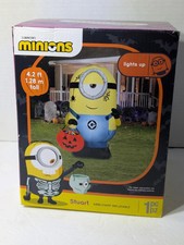 Gemmy Minions Stuart Halloween 4.2ft Airblown Light Up Inflatable - New picture