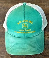 Vintage John Deere Kay Jan Inc Fort Morgan CO Green Mesh Trucker Snapback Hat picture