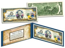 NEW JERSEY Statehood $2 Two-Dollar Colorized U.S. Bill NJ State *Legal Tender* picture