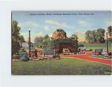 Postcard Sunken Gardens Henry Fairbanks Memorial Park Terre Haute Indiana USA picture