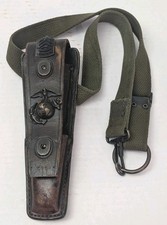 WWII US marine Corps USMC EGA Sergeant Original Leather linesman pouch picture