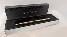 St. VICTORY Gold Ballpoint Pen W/Box Vintage Writing Instrument Ink Out picture