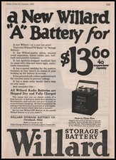 1923 Willard Storage Battery Cleveland Ohio 40 Amp Radio $13.60 Vintage Print Ad picture