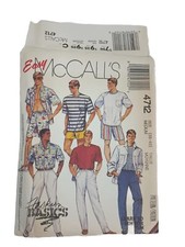 McCall's 4712 Mens Pants Shorts Shirts 38-40 Medium New Envelope Damage picture