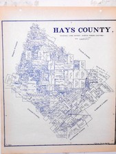 Old Hays County Texas Land Office Owner Map San Marcos Buda Kyle Wimberly Austin picture
