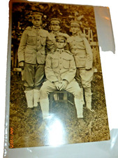 1914-1918 WWI US Army Soldiers AZO 4 Triangles Up Sepia RPPC picture