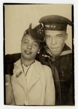 Romantic African American Couple 1940 Black Sailor Arcade Tattoo Photo Q10335 picture