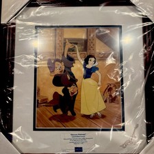 Disney Snow White & Dopey “Dancing Partners” Framed Ltd Ed. Seri-graphic w/ Cert picture