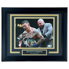 Dustin Poirier Autographed UFC (Belt with Dana White) Deluxe Framed 8x10 Photo - picture