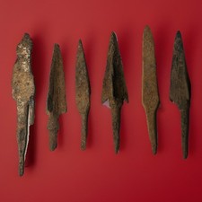 Ancient Roman Or Sassanian Arrowheads 400-600ad Lot Of Six picture