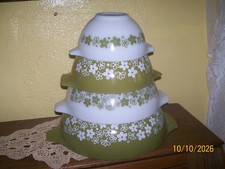 Vintage PYREX 1970 Cinderella MIXING BOWL SET Spring Blossom FIRST RELEASE EUC picture