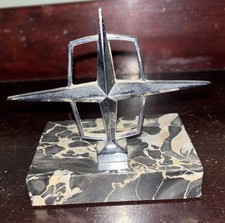 Vintage marbled Paperweight w/ Lincoln Car hood ornament 1960's picture