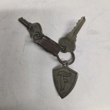 Vtg Firestone Tire Gas Station Metal Key Fob Sign Registry Badge Lanark IL 91 picture