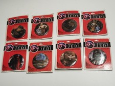 Vtg Set of 8 1983 STAR WARS Return of Jedi ROTJ Carded Photo Pinback Buttons NEW picture