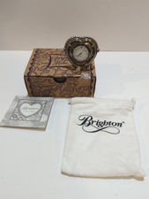 Brighton “Heartbeat in Time” Heart Desk Clock Silver & Gold Tone New Battery picture