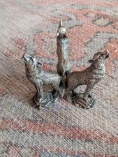 Pewter Wolf Wolves Howling Figurine 3