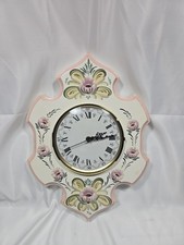 Akta Dalahemslojd Nils Olsson Pink Mantle Floral Sweden Clock Handpainted picture