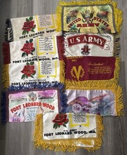 Vtg WWII Era Pillow Covers Ft Leonard Wood 6th AD 5th Army Camp Crowder Missouri picture