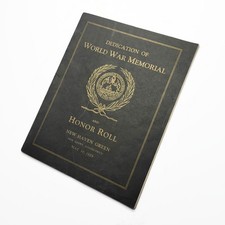 Vintafe 1929 World War 1 Memorial Dedication Program Book New Haven Green, CT picture