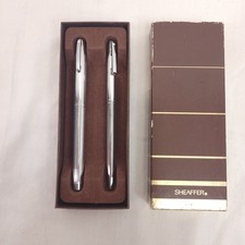 Vtg Shaeffer's White Dot Pen Set Ballpoint & Fiber Tip Made in USA picture