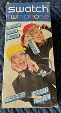 Swatch Twin Green Phone Dial Touch Ring With Box 80s 90s Vintage NOS Retro Rare picture