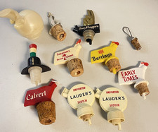 Lot Vintage Alcohol Liquor Bottle Topper Pourer Pour Spout Cork Stops picture