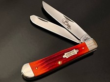 CASE XX 1st Run Trapper Red”Corn Cob”Jig Bone Knife Dated 2002 Bowtie Shield New picture