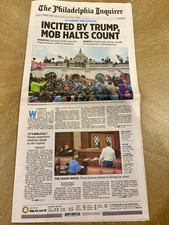Philadelphia Inquirer Jan 7 2021 Capitol Attack Historic Newspaper Trump picture