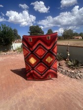 LARGE NAVAJO BLANKET TRANSITIONAL PERIOD 1890-1900 EYE DAZZLER GERMANTOWN ? picture