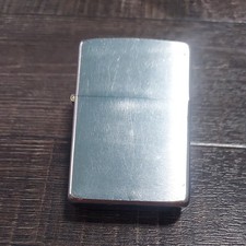 Vintage 1976 ZIPPO Lighter Brushed Silver Finish Script Logo Vintage Working picture