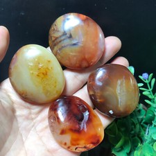 4pcs 142g Natural Red Agate polished palm stone Healing 102 picture