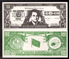 1972 George Wallace Campaign Currency Dixie Bucks Presidential Civil War Theme picture