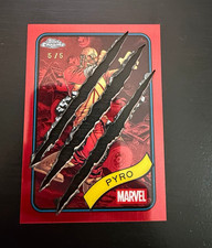 Topps 2025 Topps Chrome Marvel Pyro red Parallel claw color match book end 5/5 picture