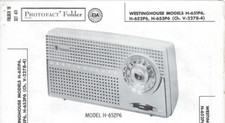 1958 WESTINGHOUSE H-652P6 Transistor RADIO Photofact SERVICE Repair MANUAL 651P6 picture