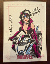 2008 Women of Marvel 1/1 Sketch Card Dave Simons Steel Wind Ghost Rider picture