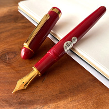 Platinum #3776 Balance PTB-5000B Red Fountain Pen M Nib Vintage NOS picture